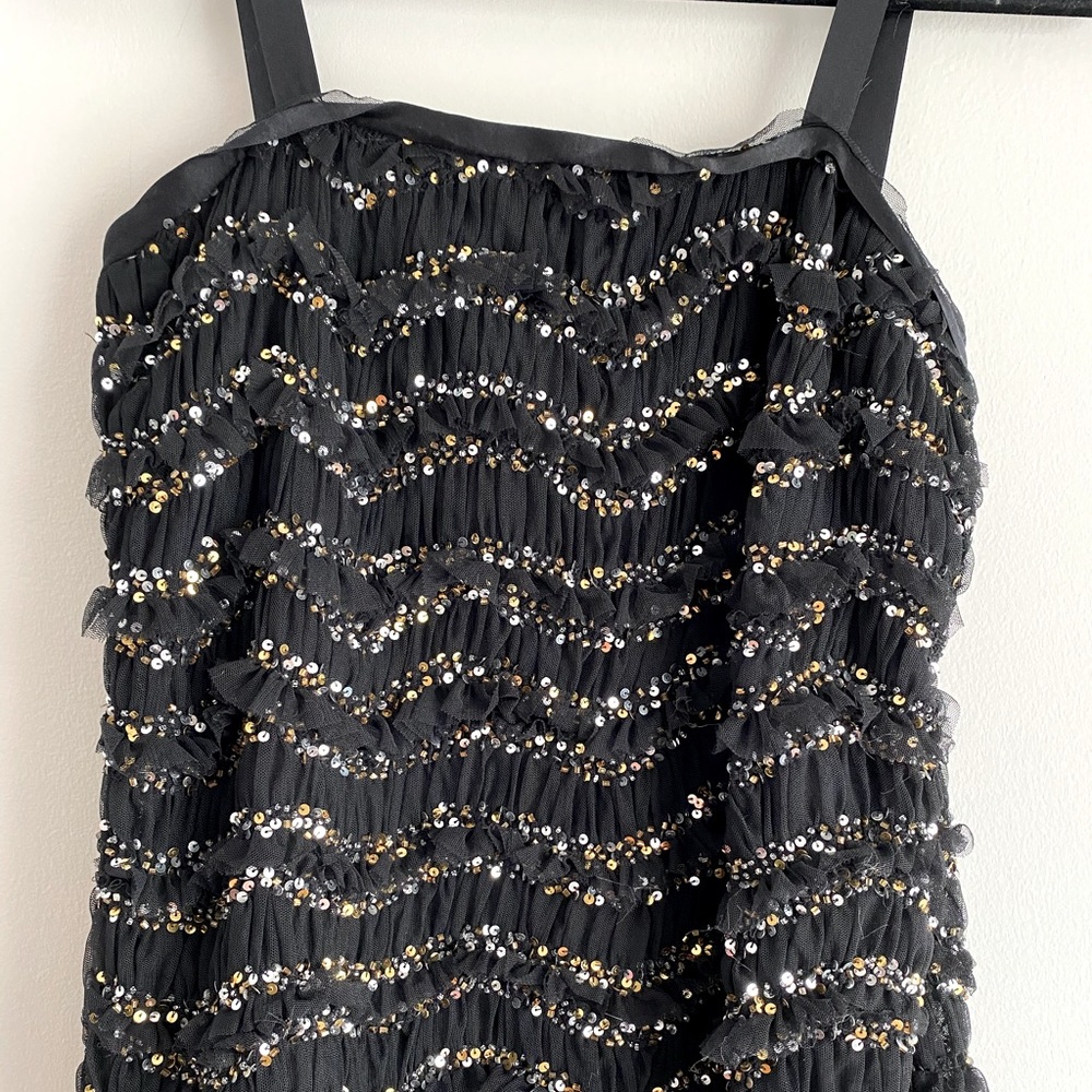 Sequin gold and silver holiday top